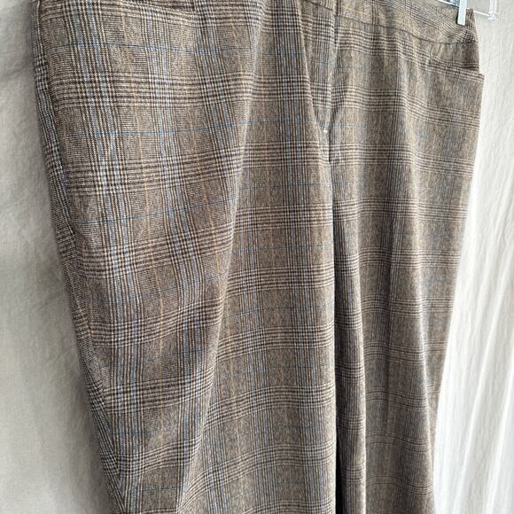 NWT Lane Bryant Classic Trousers Brown Plaid Tailored Stretch 90s Plus Size 28 - Picture 4 of 13